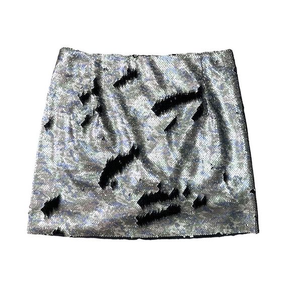 Free People Skinny Flip Sequin Camo Print Mini Skirt - Size 4 - Picture 10 of 12